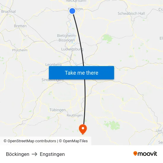 Böckingen to Engstingen map