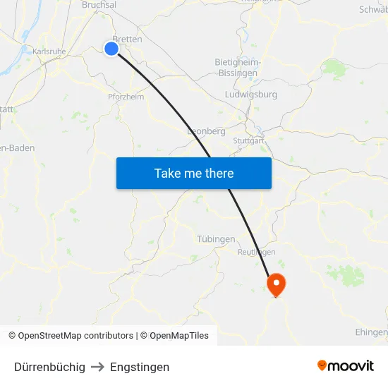 Dürrenbüchig to Engstingen map