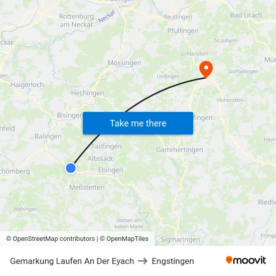 Gemarkung Laufen An Der Eyach to Engstingen map