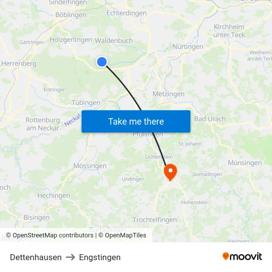 Dettenhausen to Engstingen map