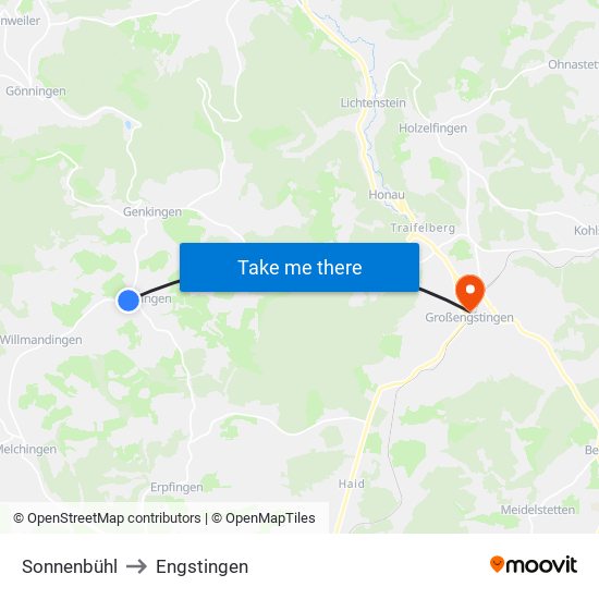 Sonnenbühl to Engstingen map