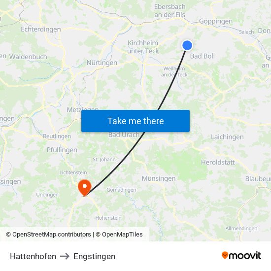 Hattenhofen to Engstingen map