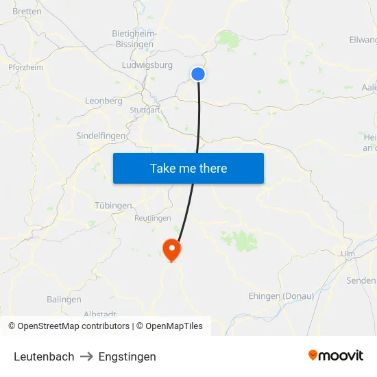 Leutenbach to Engstingen map