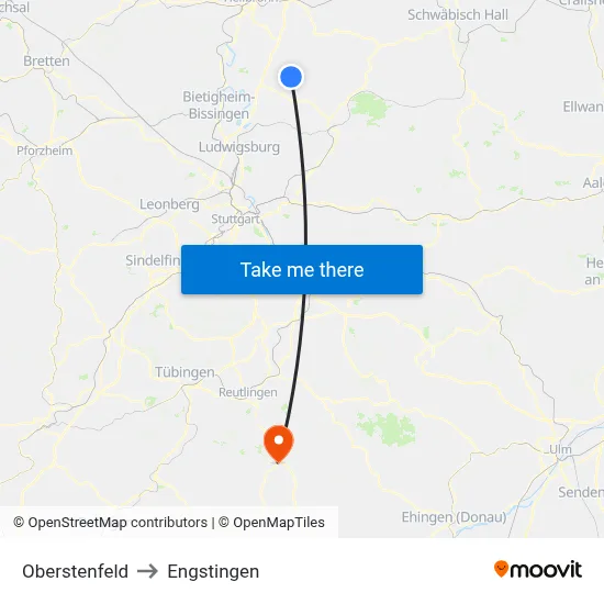 Oberstenfeld to Engstingen map
