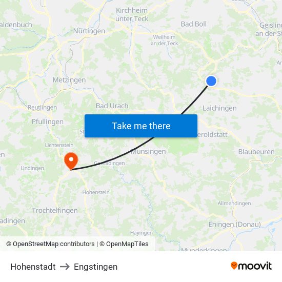 Hohenstadt to Engstingen map
