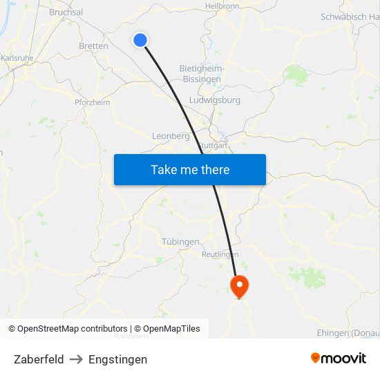 Zaberfeld to Engstingen map