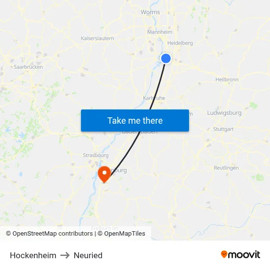 Hockenheim to Neuried map