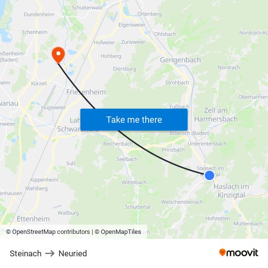 Steinach to Neuried map