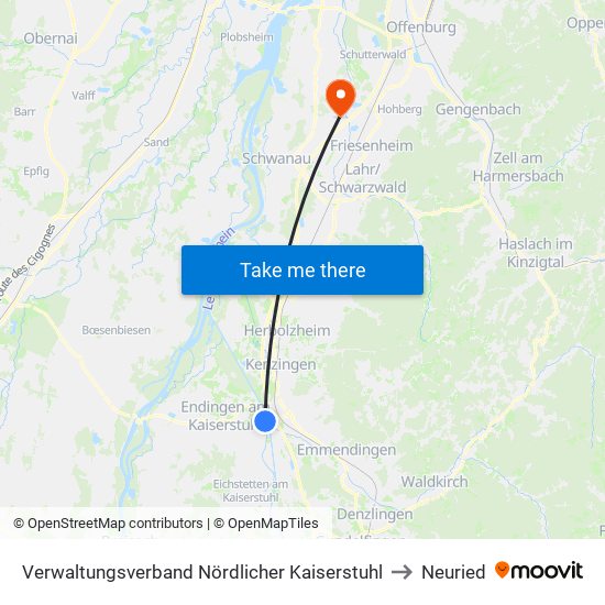 Verwaltungsverband Nördlicher Kaiserstuhl to Neuried map