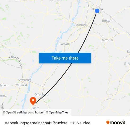 Verwaltungsgemeinschaft Bruchsal to Neuried map