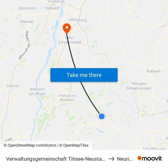 Verwaltungsgemeinschaft Titisee-Neustadt to Neuried map