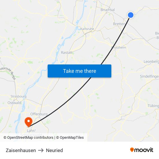 Zaisenhausen to Neuried map