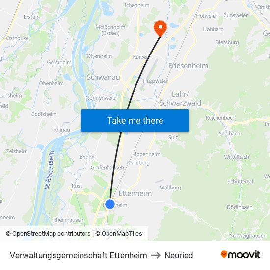 Verwaltungsgemeinschaft Ettenheim to Neuried map