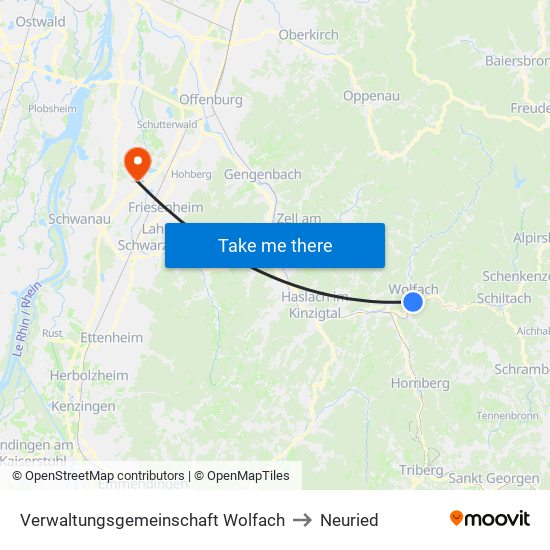 Verwaltungsgemeinschaft Wolfach to Neuried map