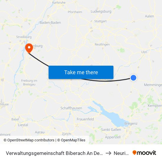 Verwaltungsgemeinschaft Biberach An Der Riß to Neuried map