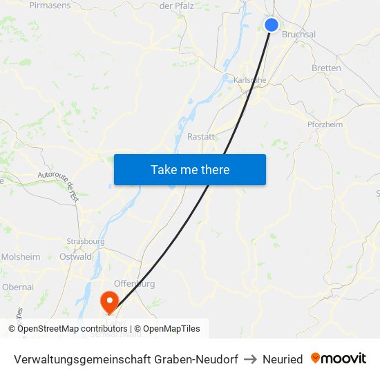 Verwaltungsgemeinschaft Graben-Neudorf to Neuried map