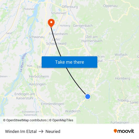 Winden Im Elztal to Neuried map