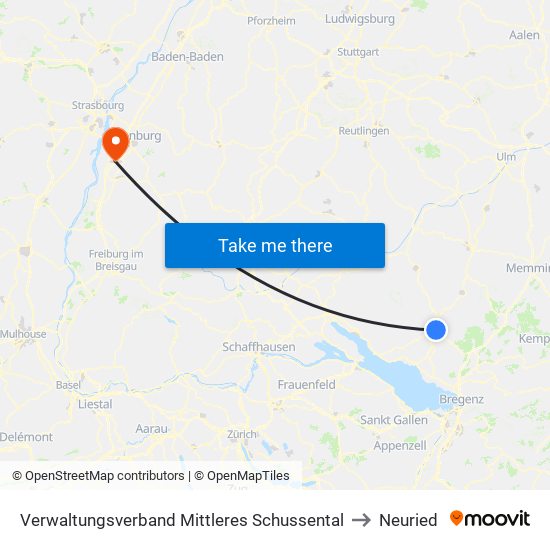 Verwaltungsverband Mittleres Schussental to Neuried map