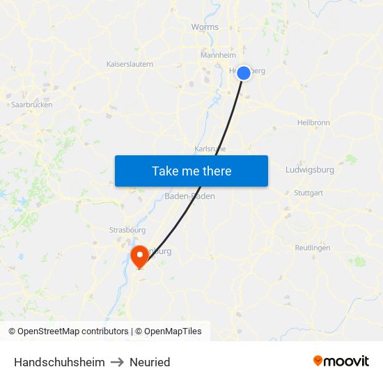 Handschuhsheim to Neuried map