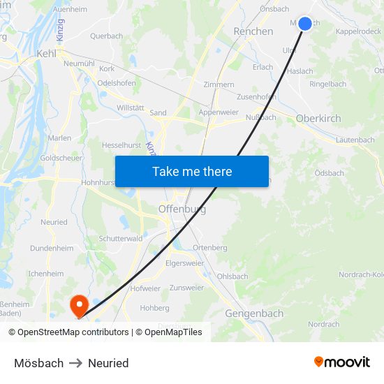 Mösbach to Neuried map