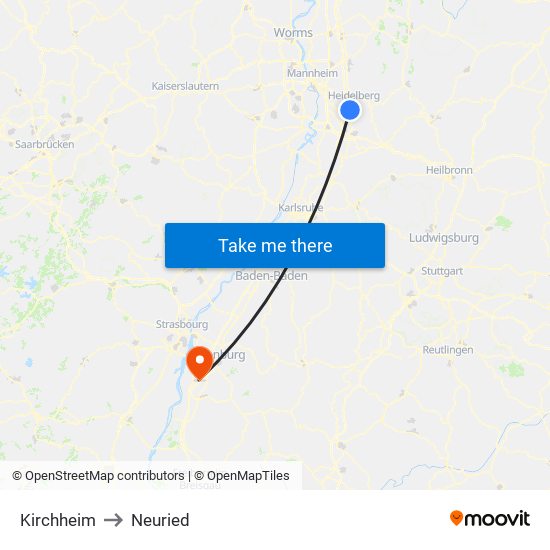 Kirchheim to Neuried map