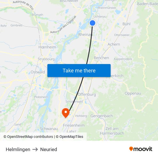 Helmlingen to Neuried map