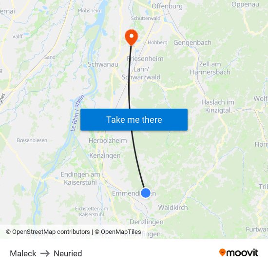 Maleck to Neuried map