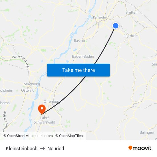 Kleinsteinbach to Neuried map