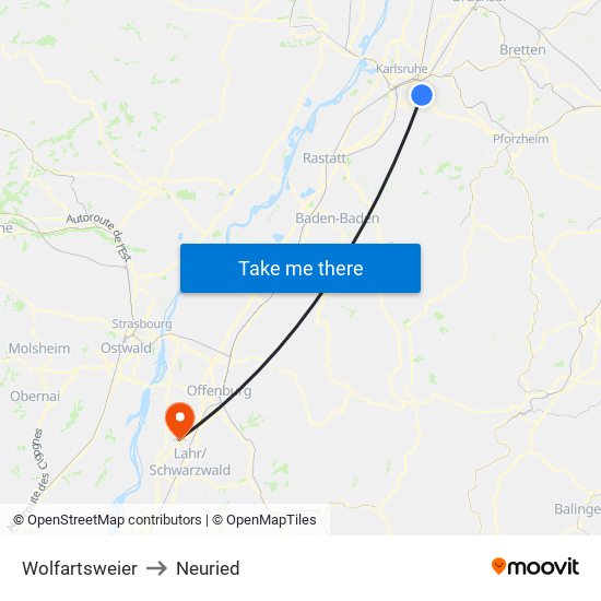 Wolfartsweier to Neuried map