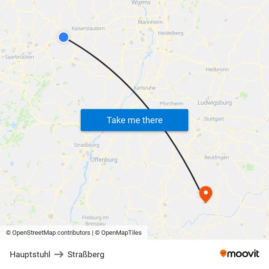 Hauptstuhl to Straßberg map