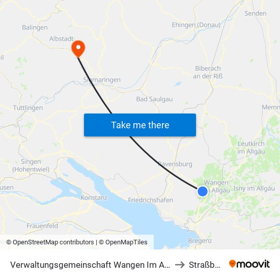 Verwaltungsgemeinschaft Wangen Im Allgäu to Straßberg map