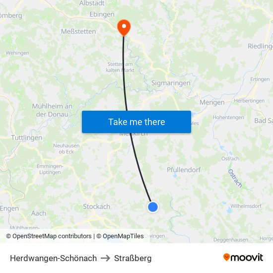 Herdwangen-Schönach to Straßberg map