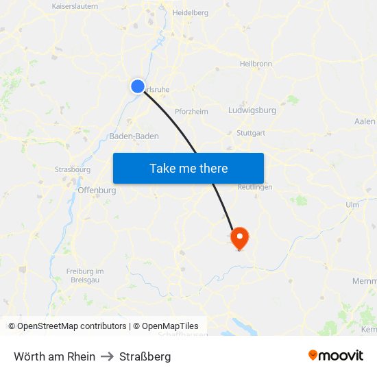 Wörth am Rhein to Straßberg map