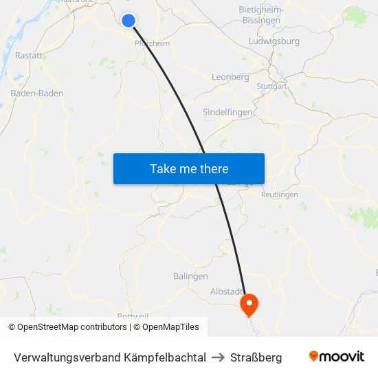 Verwaltungsverband Kämpfelbachtal to Straßberg map