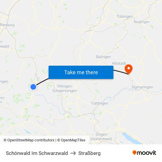 Schönwald Im Schwarzwald to Straßberg map