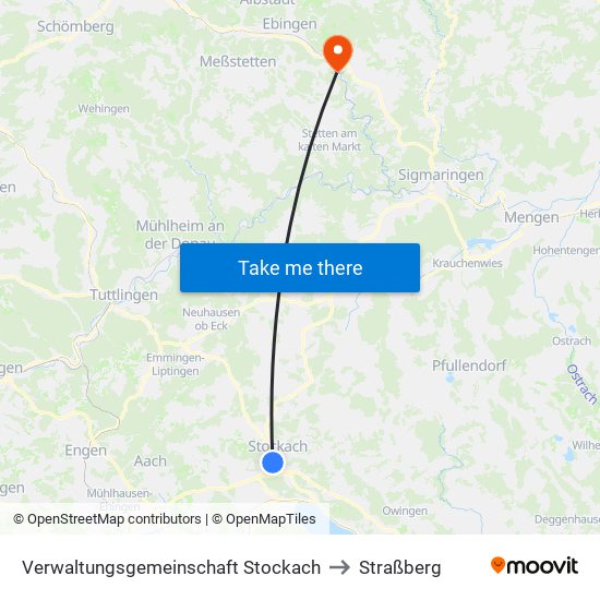 Verwaltungsgemeinschaft Stockach to Straßberg map