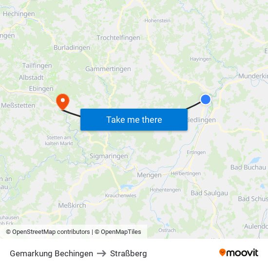 Gemarkung Bechingen to Straßberg map