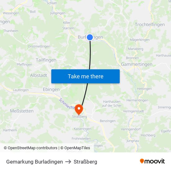 Gemarkung Burladingen to Straßberg map