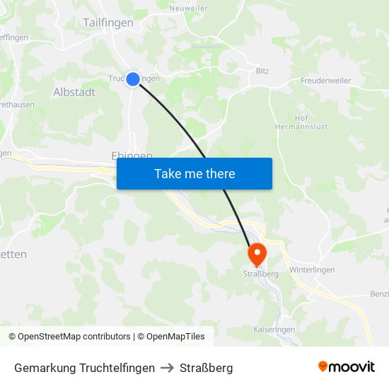 Gemarkung Truchtelfingen to Straßberg map