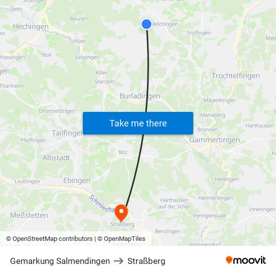 Gemarkung Salmendingen to Straßberg map
