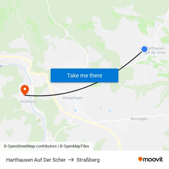 Harthausen Auf Der Scher to Straßberg map