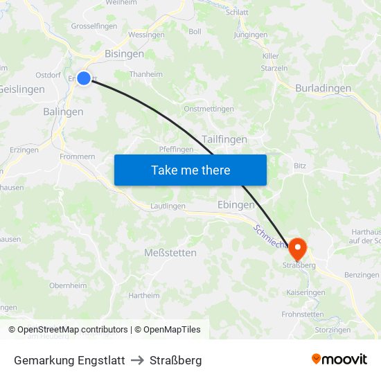 Gemarkung Engstlatt to Straßberg map