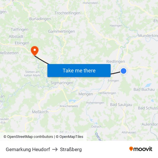 Gemarkung Heudorf to Straßberg map