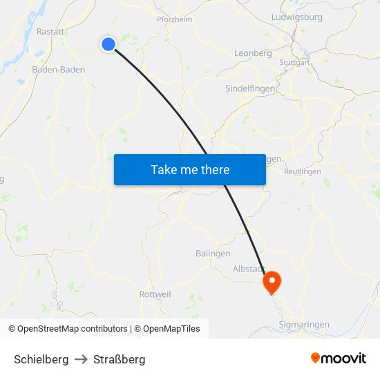 Schielberg to Straßberg map