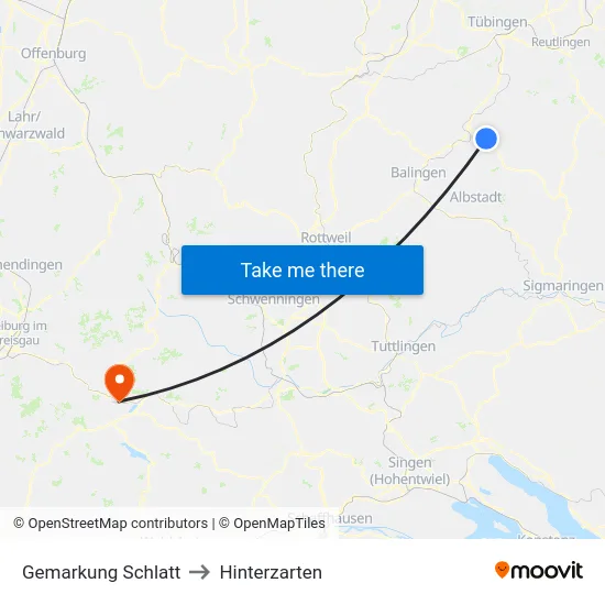 Gemarkung Schlatt to Hinterzarten map