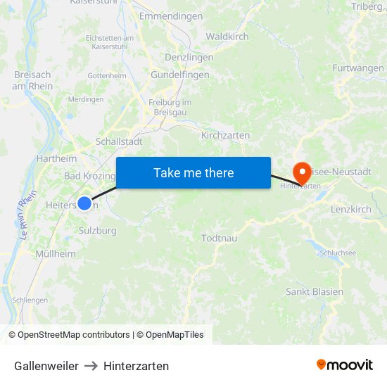 Gallenweiler to Hinterzarten map