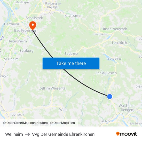 Weilheim to Vvg Der Gemeinde Ehrenkirchen map