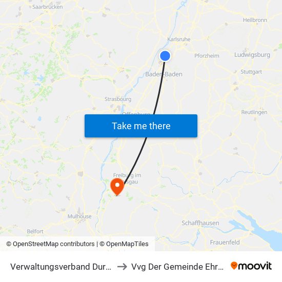 Verwaltungsverband Durmersheim to Vvg Der Gemeinde Ehrenkirchen map