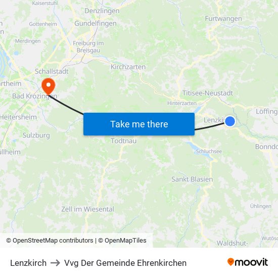 Lenzkirch to Vvg Der Gemeinde Ehrenkirchen map