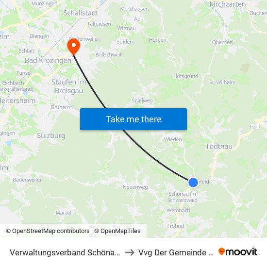 Verwaltungsverband Schönau Im Schwarzwald to Vvg Der Gemeinde Ehrenkirchen map